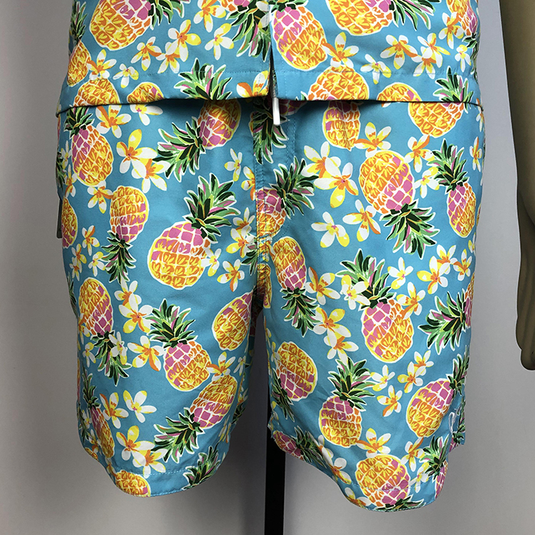 Pantalones cortos de playa para hombres estampados estampados con estilo hawaii