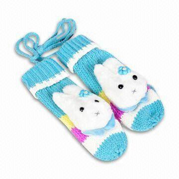 Cotton Knitted Gloves, Customized Logos, Designs Welcomed, Warm and Comfortable