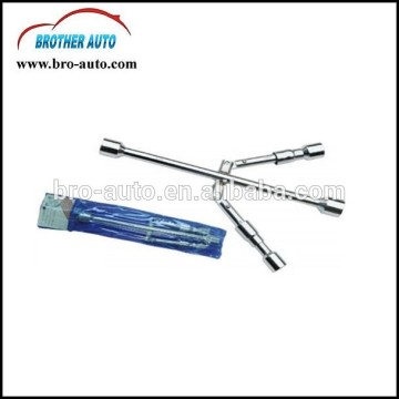 Hot sell high quality stainless steel chroming 14" folded cross wrench for tire