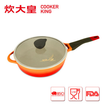28cm cast aluminum graduated color chicken frying pan