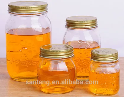 Storage glass mason jar honey jar