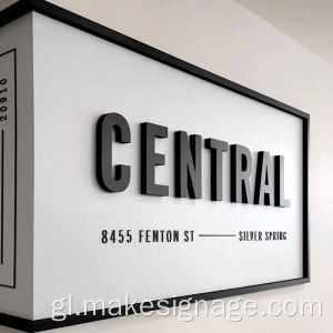 Sinais de letras metálicas modernas