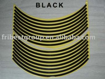 Motorcycle reflective rim stripe wheel sticker decal