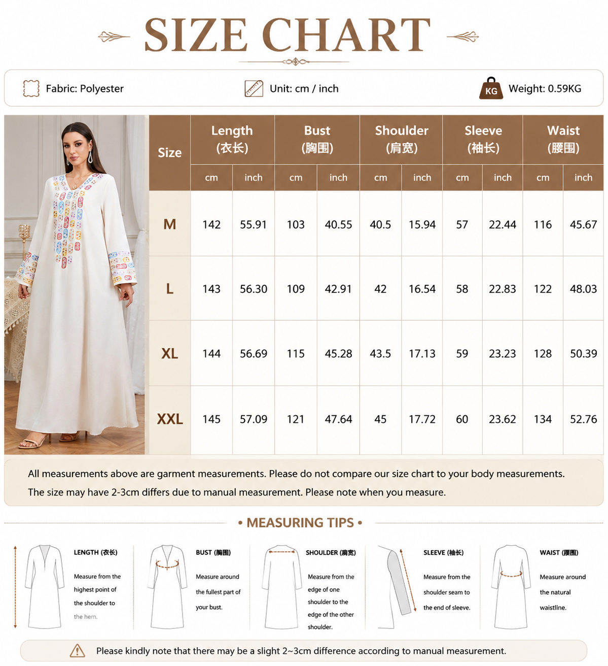 Luxury V-Neck Embroidered Abaya Dress
