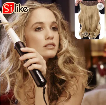 Silike 19 Colors Available 190g 24 Inch Stretched Wavy Clip In Synthetic Hair Extensions Heat Resistant Fiber 4 Clips One Piece