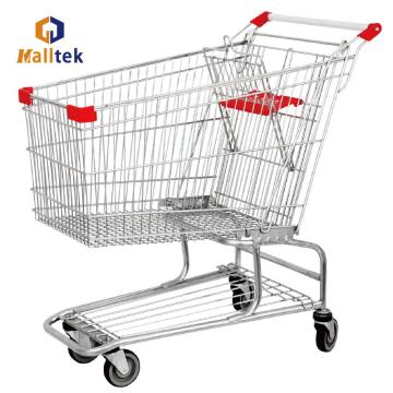 Carrello per la spesa per supermercati al dettaglio in metallo a zinco