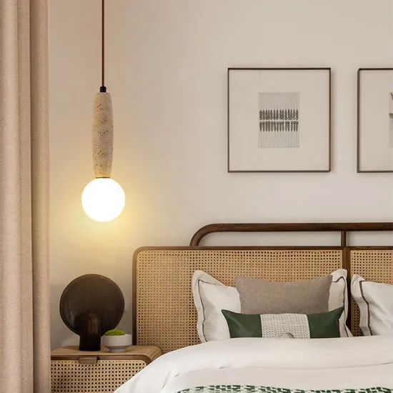 Modern Simple Stone Bedside Pendant Light for Bedroom/Kitchen