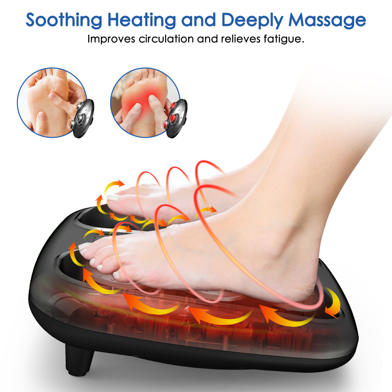 Soothing heating foot deep massager