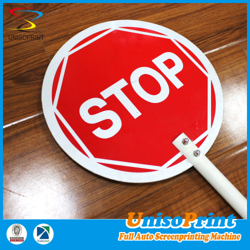 Red stop road traffic signs with aluminum base