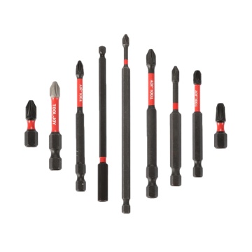 TOOLJOY PH2 Magnetic Impact Bits Set: Sizes 25mm, 50mm, 65mm, 100mm, 150mm for Power Screwdrivers