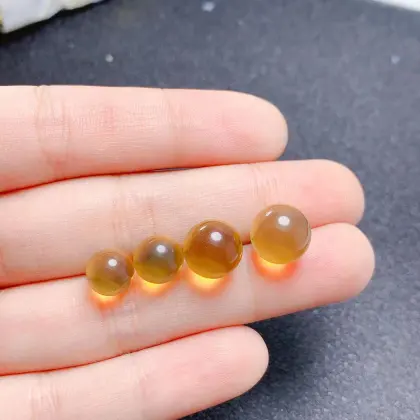 Natural Blue Amber Beads And Beeswax Loose Beads