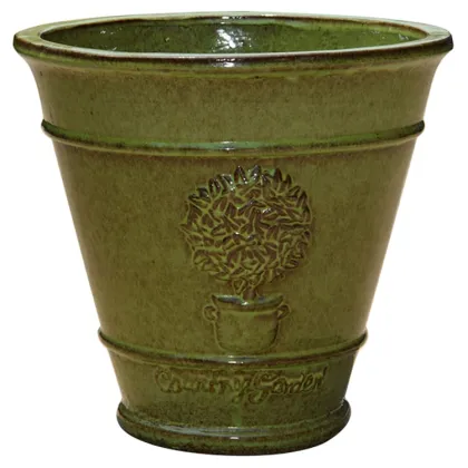 Glazed decorative bonsai pot