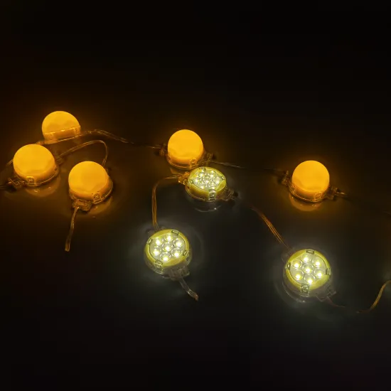 Christmas Outdoor IP67 Point Source Light String 30mm Dia with Cover DC 12V 24V 1W LED Dot Round Lights