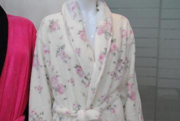 Bedruckte Mikrofaser Bademantel Koralle Fleece Bademantel