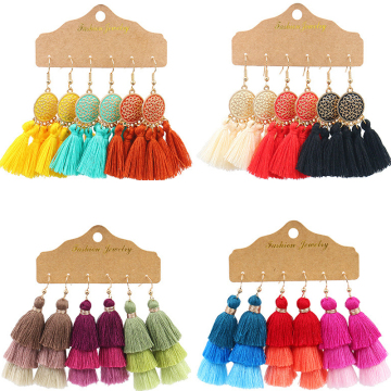 BOHO STILE COLORALE COLOTTULE LUNGO TASSELLA PENDENT BOHIAMAN ORESCHI PER DONNE