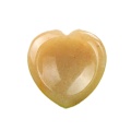 Yellow Jade Handmade Craved 40MM Love Heart Thumb Worry Stone for Anxiety Stress Relief Meditation