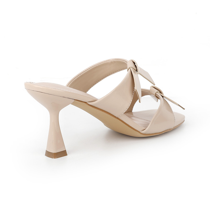 Square-Toe Mid-Heel Open-Toe Sandals
