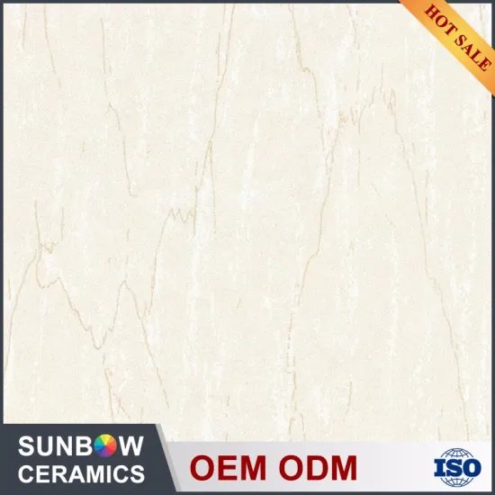 Plain color beige rich polished porcelain floor tile