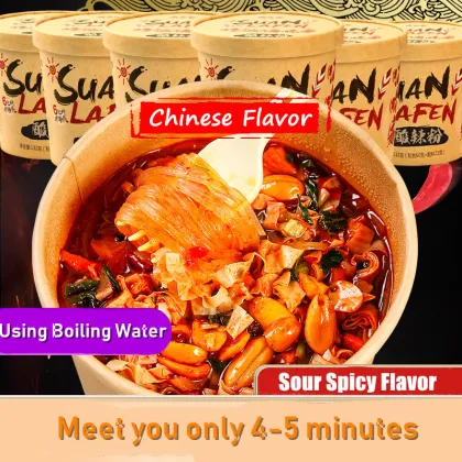 China Hot Sale Fast Food Hot and Sour Spicy Instant Rice Noodles Ramen