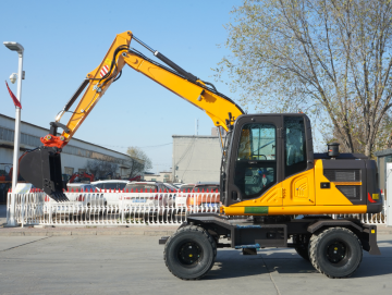 XINIU excavators 7 ton hydraulic wheel excavator XN75L Rhinoceros bucket digger machine for sale
