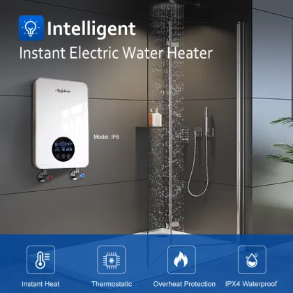 Fast Hot Instant Electric Water Heater - Easy Install Home Use