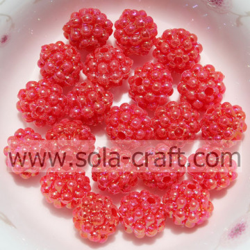 Бусины ягоды моды красного цвета непрозрачные пластиковые маленькие для ювелирных изделий