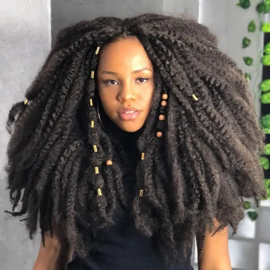 Afro Soft Kinky Marley Braids Hair Crochet Hair Extensions For Women Synthetic Long Ombre Marley Hair