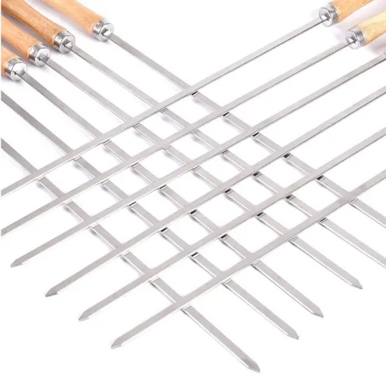 Wooden Handle Stainless Steel Reusable BBQ Skewer Making Machine