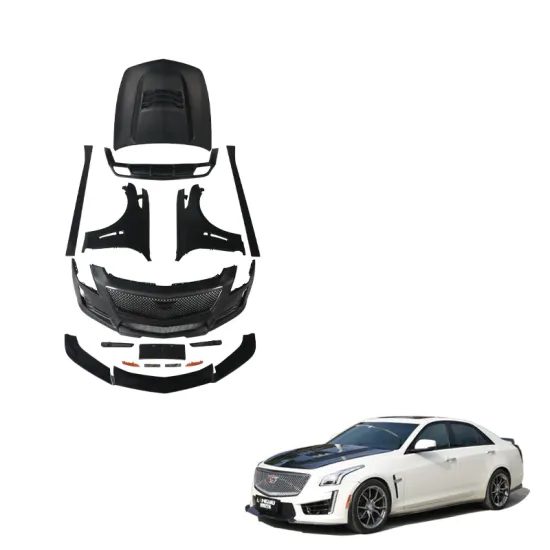 Langyu 2013-2016 Cadillac CTS V Style Body Kit - Front Bumper, Side Skirts, Fenders, Spoiler