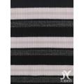 Stripe Metallic Rib Knit Fabric