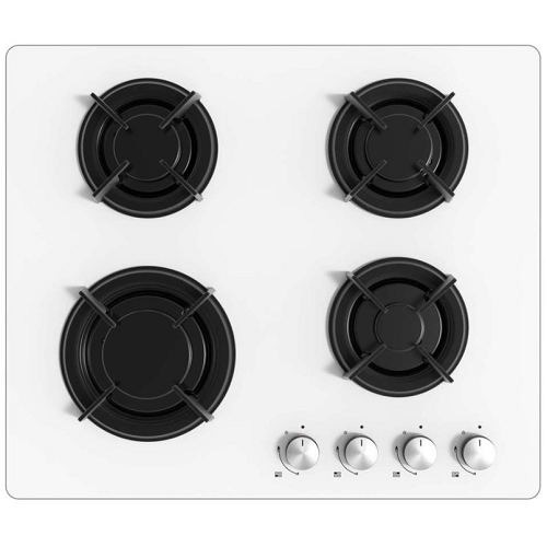 Electric Built In Hobs on White Glass Top
