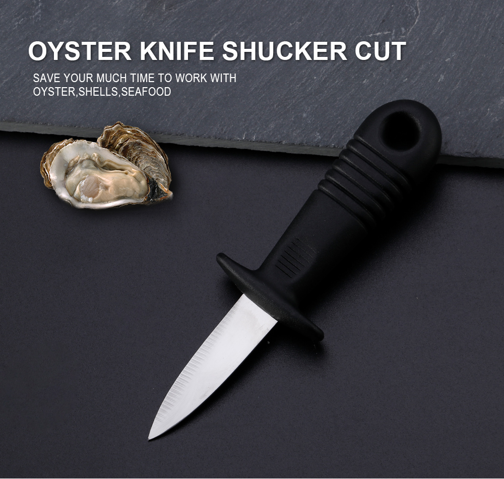 Oyster Shucking Knife with Black Handle