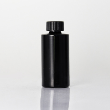 Flat Shoulder Black Toner Bottle With Screw Cap