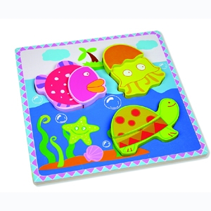 Wooden Puzzle Toy for Baby with Zoo Animals (80631-4)