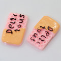 16*26mm Delicious Square Cube Cookies Biscuits Shaped Resin Cabochon 100pcs/bag For Handmade Craft Decor Charms