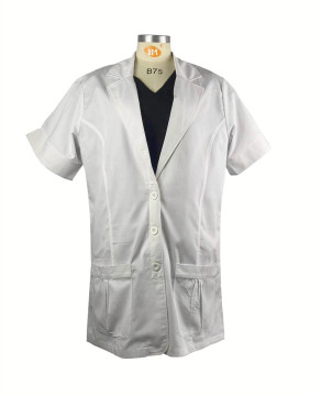 Custom White Doctor Medical Lab Coats Made of Button Down Polyester Cotton for Women