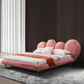 Fancy Modern Bedroom Fabric Rabbit Fur Beds