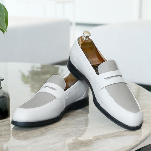 Chaussures en gel pour hommes en cuir de vache