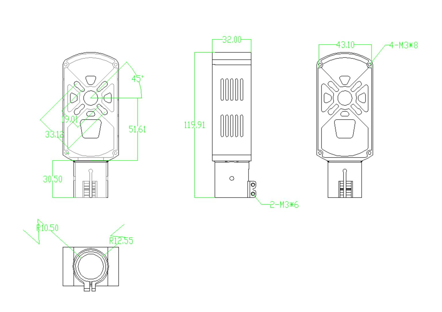 25mm motor mount measurement