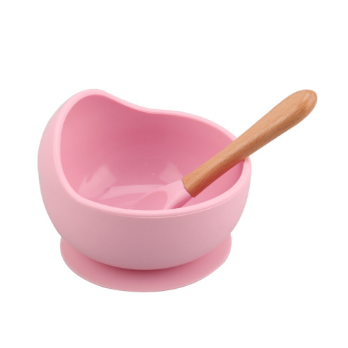 Whole Silicone Baby Feeding Bowl with spoon