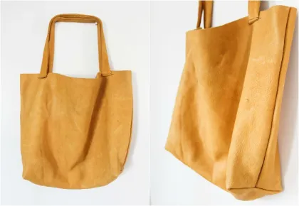 Golden canvas handbag of superior quality
