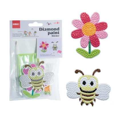 Diamond Painting Stickers bee and flower