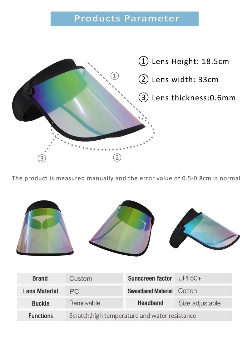 Rainbow Transparent Uv Protection Fashion Sport Hat