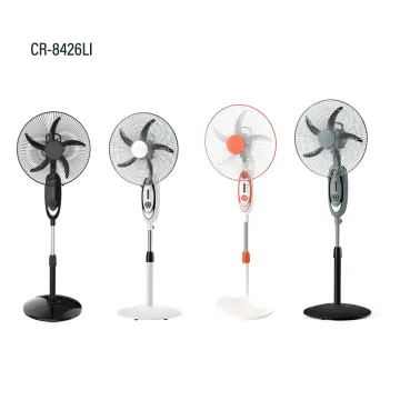 16 Inch 5 Speed 8 Hours Timer Rechargeable Standing Fan with Solar Panel