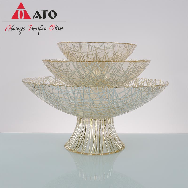 Wholesale Fruits Plate Dishes Desktop Glass Fruit Tray