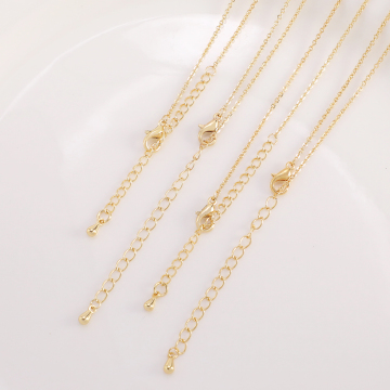 Collier de bijoux féminin réel de la chaîne transversale Gold Gold