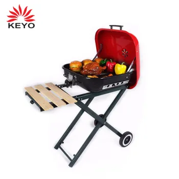 KEYO Outdoor indoor camping  trolly height adjustable bbq grills  indoor charcoal bbq grill