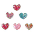 Kawaii Glitter Stars Heart Flatback Resin Cabochons Ornament Embellishments for Craft Scrapbooking Jewelry Making