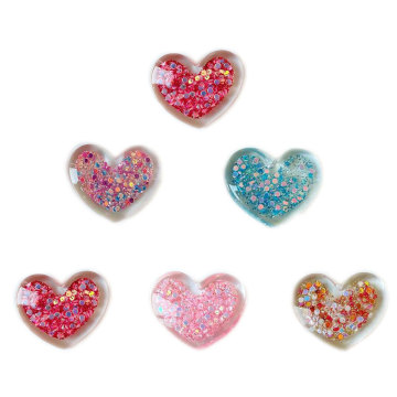 Kawaii Glitter Sterne Herz Flatback Harz Cabochons Ornament Verzierungen für Handwerk Scrapbooking Schmuckherstellung