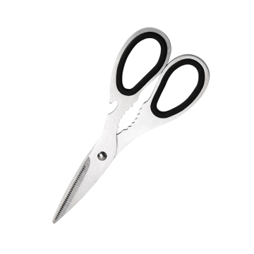 Full Tang Kitchen Scissors with Soft TPR Rubber Handle - Stainless Steel Kitchen Shears